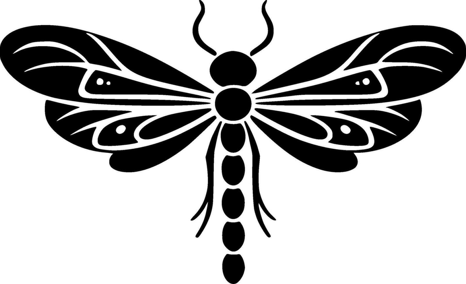 Dragonfly, Minimalist and Simple Silhouette - Vector illustration