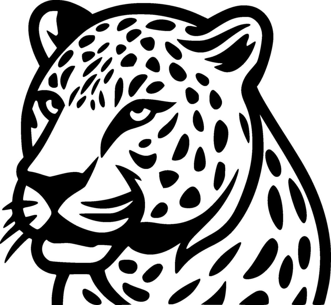 Leopard, Black and White Vector illustration