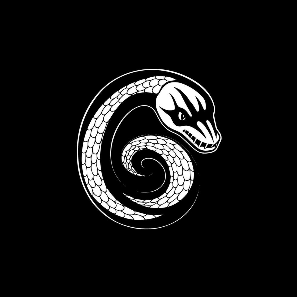 Snake, Black and White Vector illustration