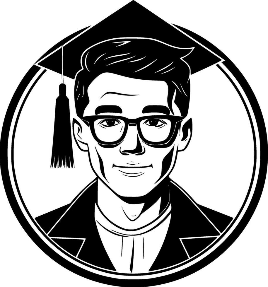 grad - negro y blanco aislado icono - vector ilustración