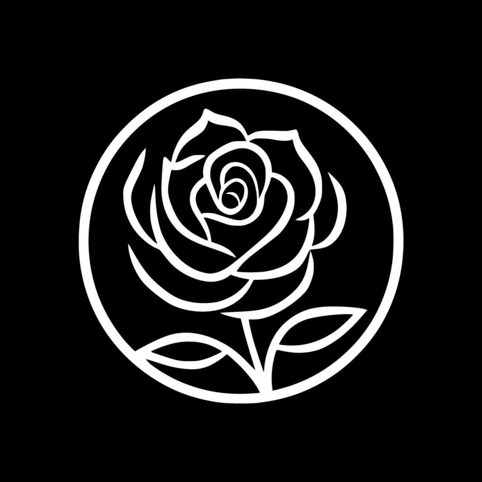 Rosa - minimalista y plano logo - vector ilustración