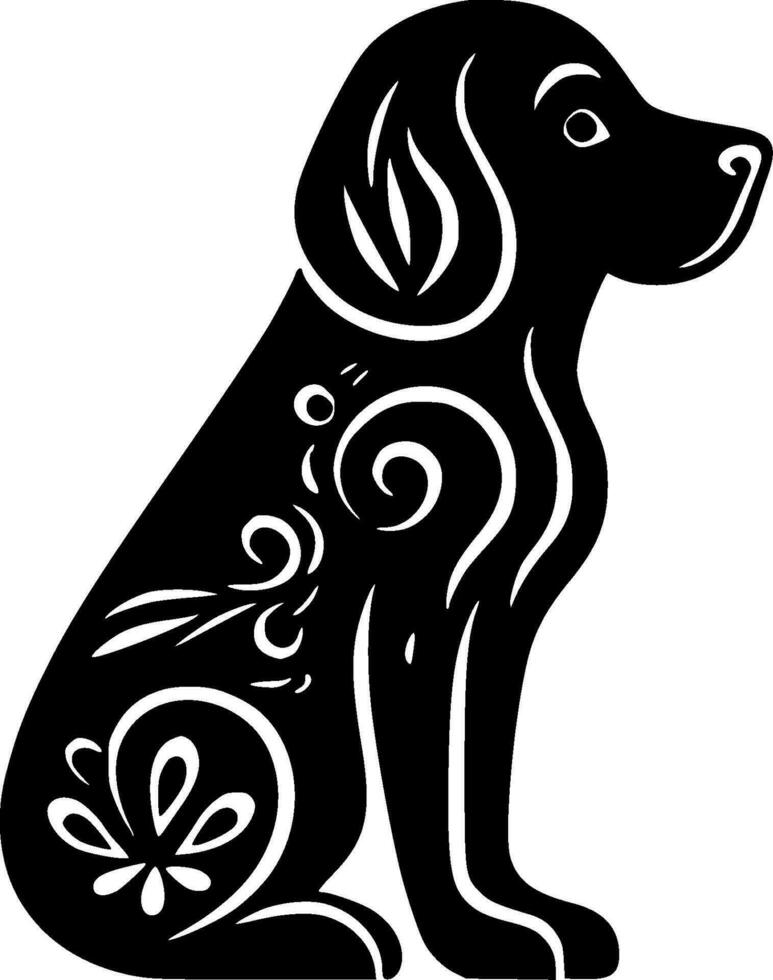 Dog - Black and White Isolated Icon - Vector illustration