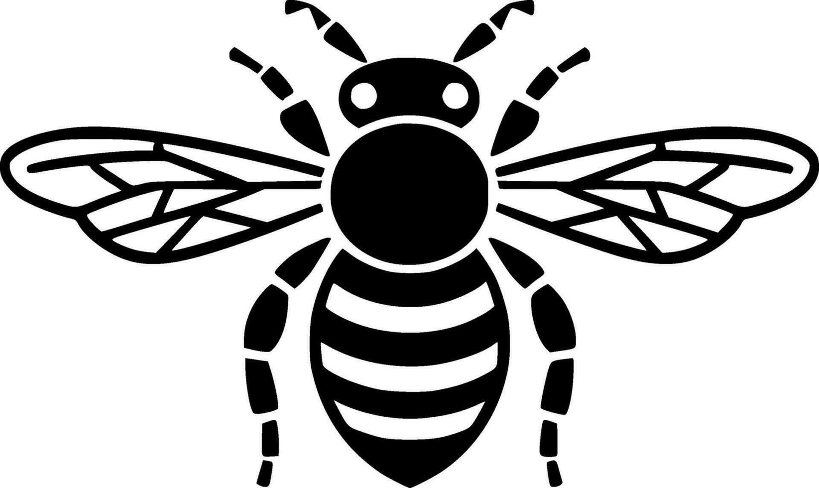 Bee - Black and White Isolated Icon - Vector illustration