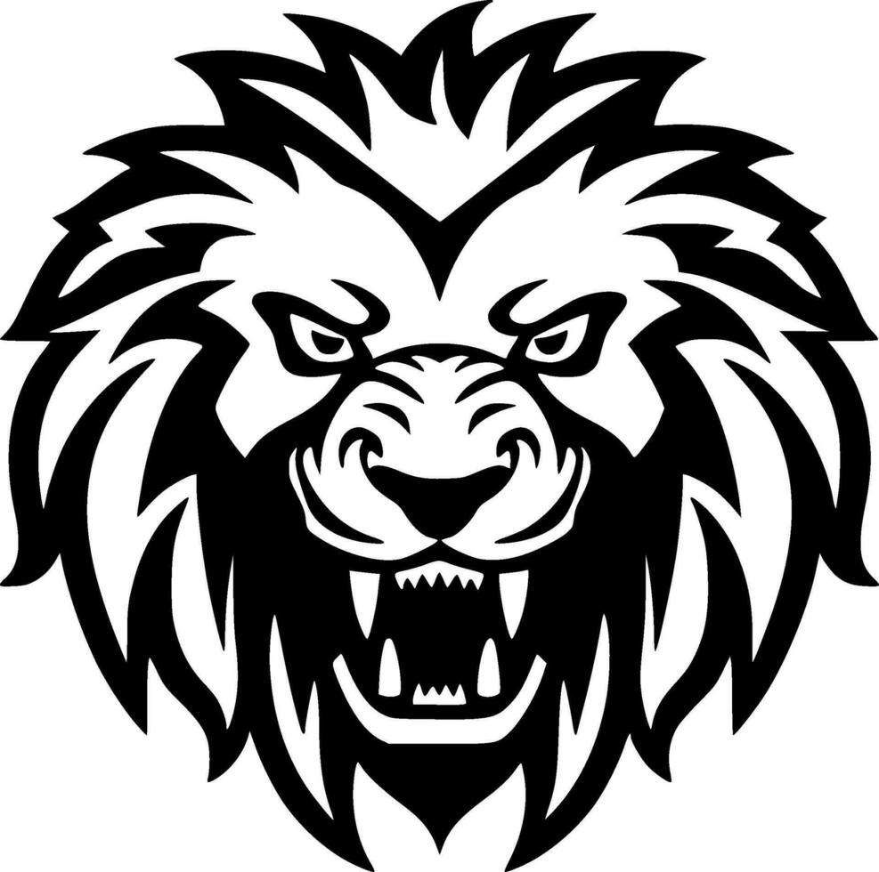 Lion, Minimalist and Simple Silhouette - Vector illustration