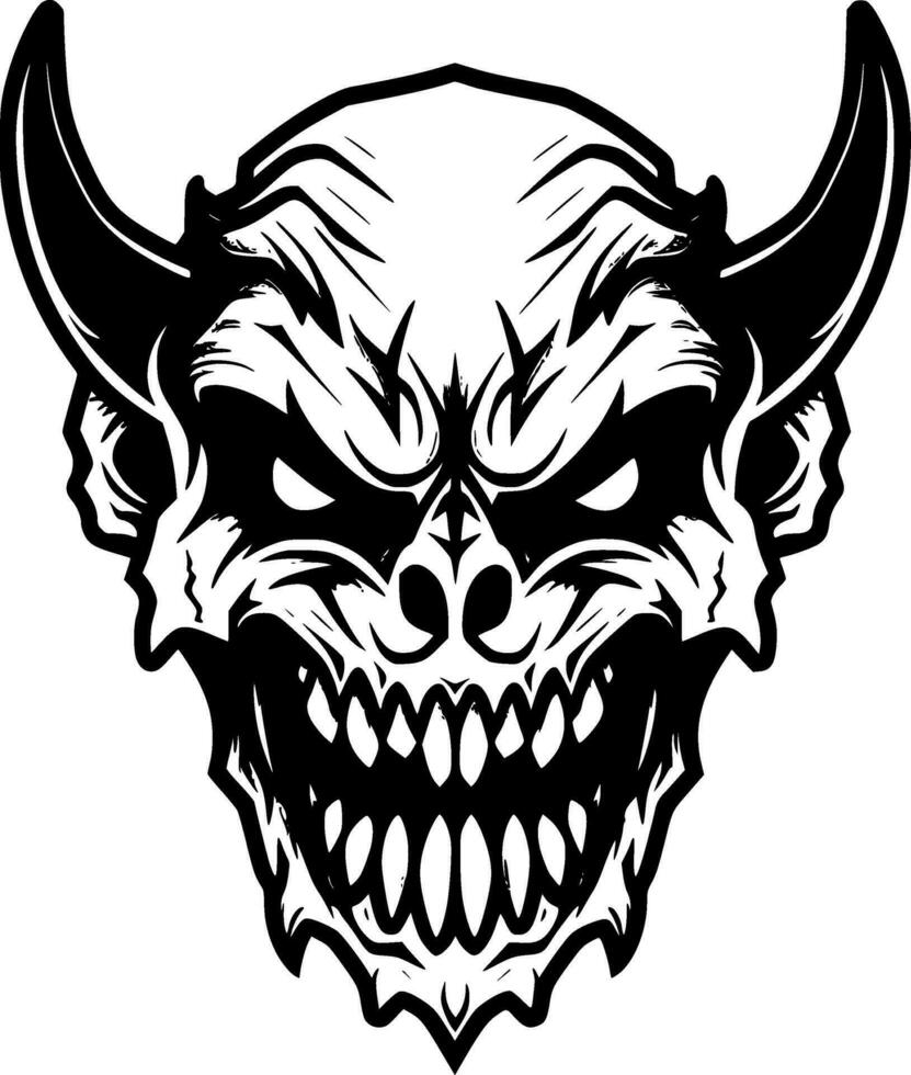 Skull, Black and White Vector illustration