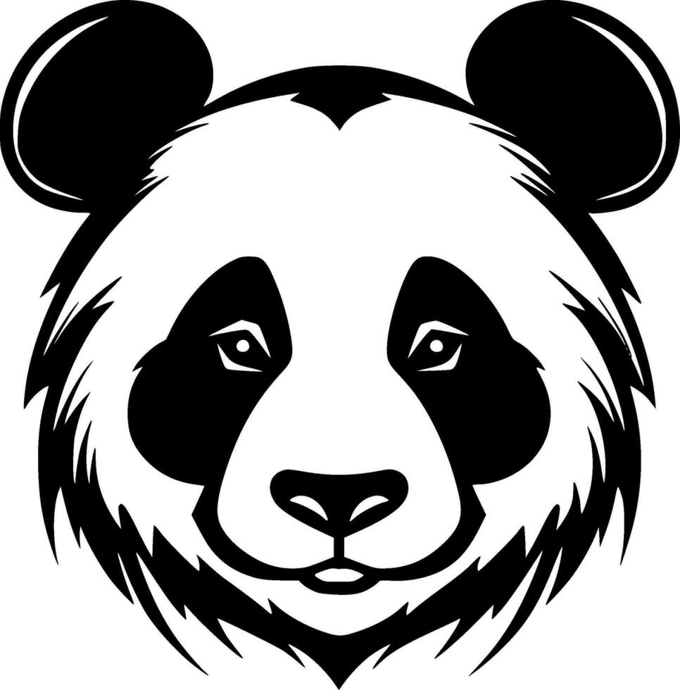 panda - minimalista y plano logo - vector ilustración