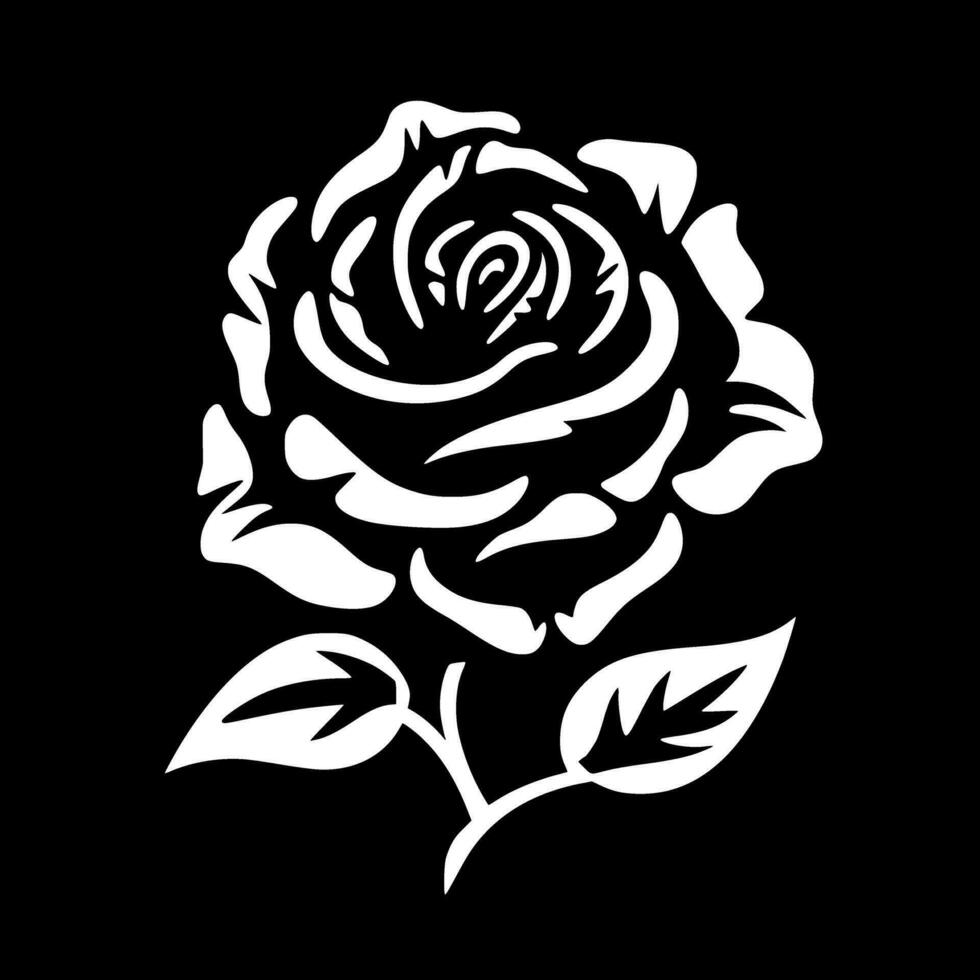 Flower, Black and White Vector illustration