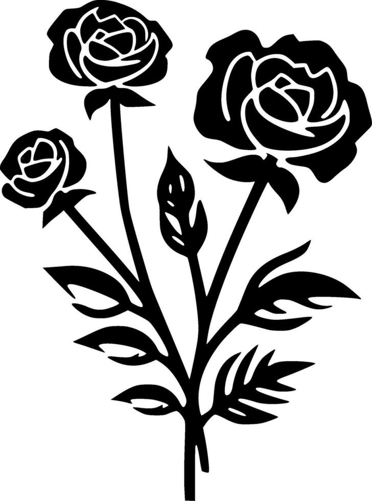 Flowers, Minimalist and Simple Silhouette - Vector illustration