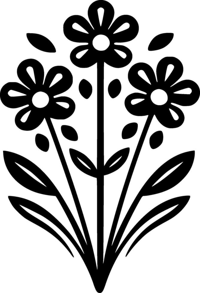 Flowers, Minimalist and Simple Silhouette - Vector illustration