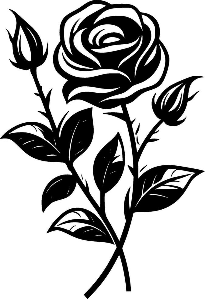 rosas, negro y blanco vector ilustración