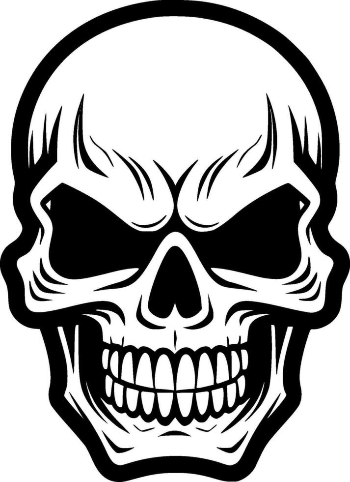 Skull, Black and White Vector illustration