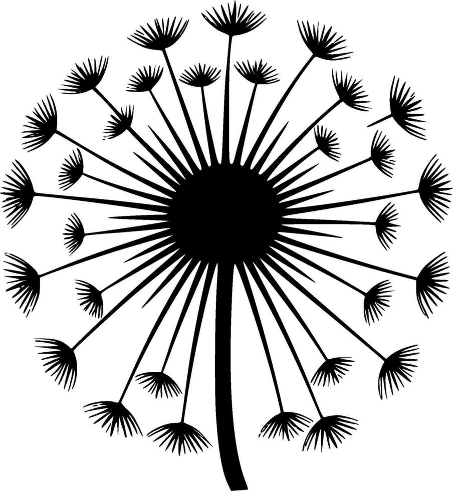 Dandelion, Minimalist and Simple Silhouette - Vector illustration