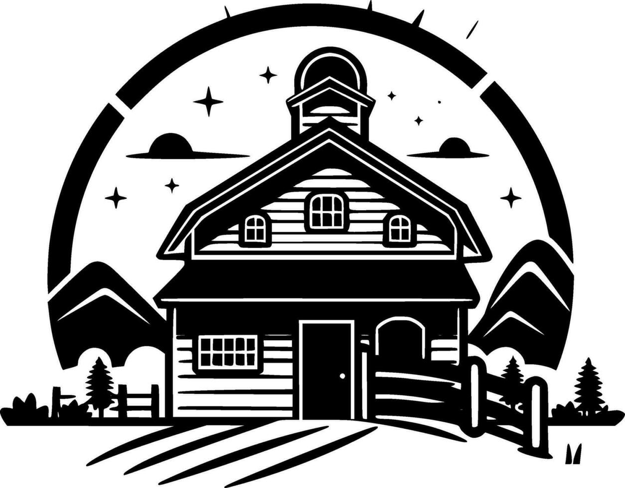 Farmhouse - Minimalist and Flat Logo - Vector illustration
