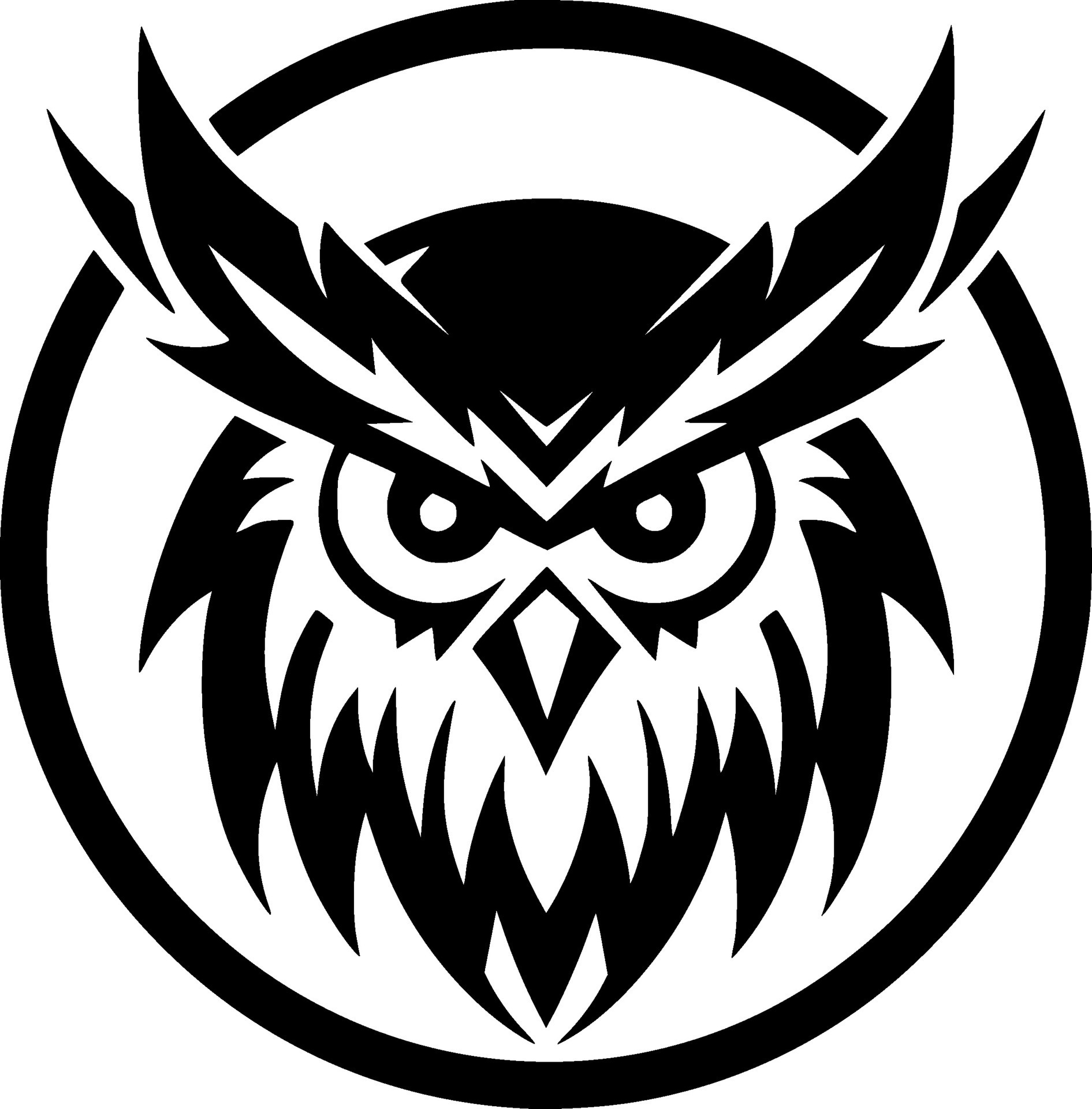 Owl, Black and White Vector illustration 27228136 Vector Art at Vecteezy