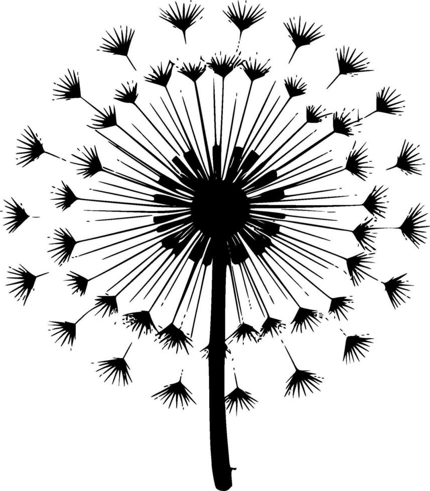 Dandelion, Minimalist and Simple Silhouette - Vector illustration