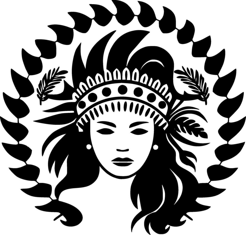 Boho - Black and White Isolated Icon - Vector illustration