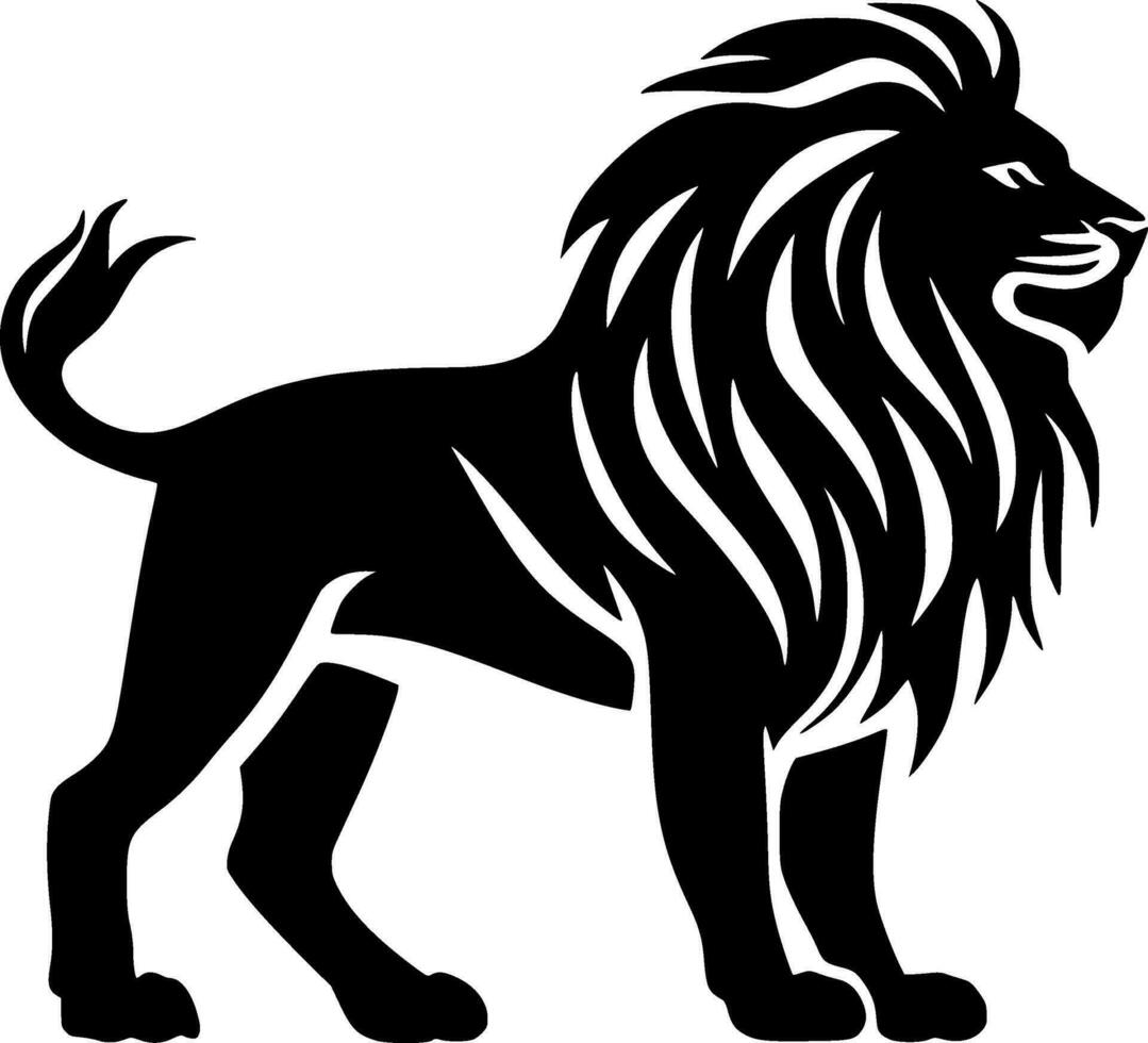 Lion - Black and White Isolated Icon - Vector illustration