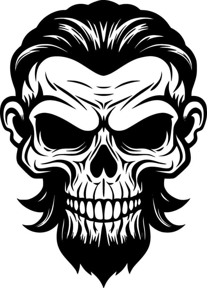 Skull - Black and White Isolated Icon - Vector illustration