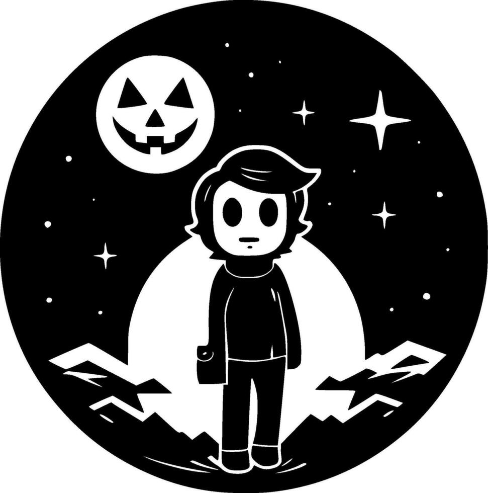 Hallowe'en - Black and White Isolated Icon - Vector illustration