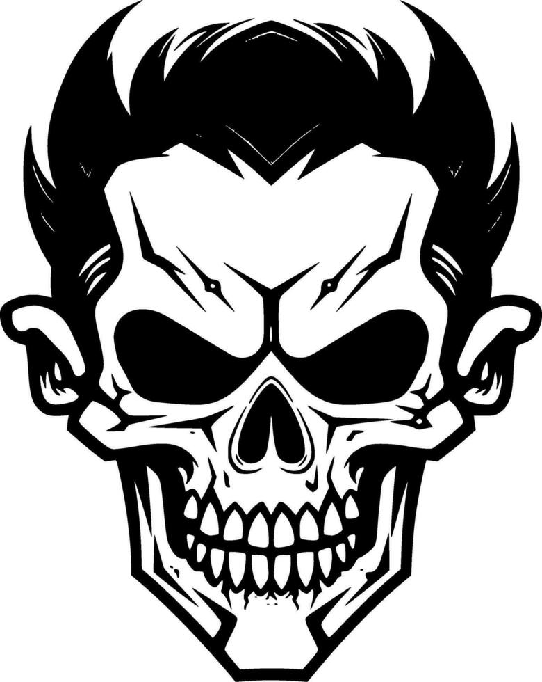Skull - Black and White Isolated Icon - Vector illustration