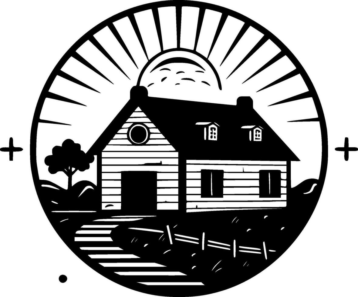 Farmhouse - Minimalist and Flat Logo - Vector illustration