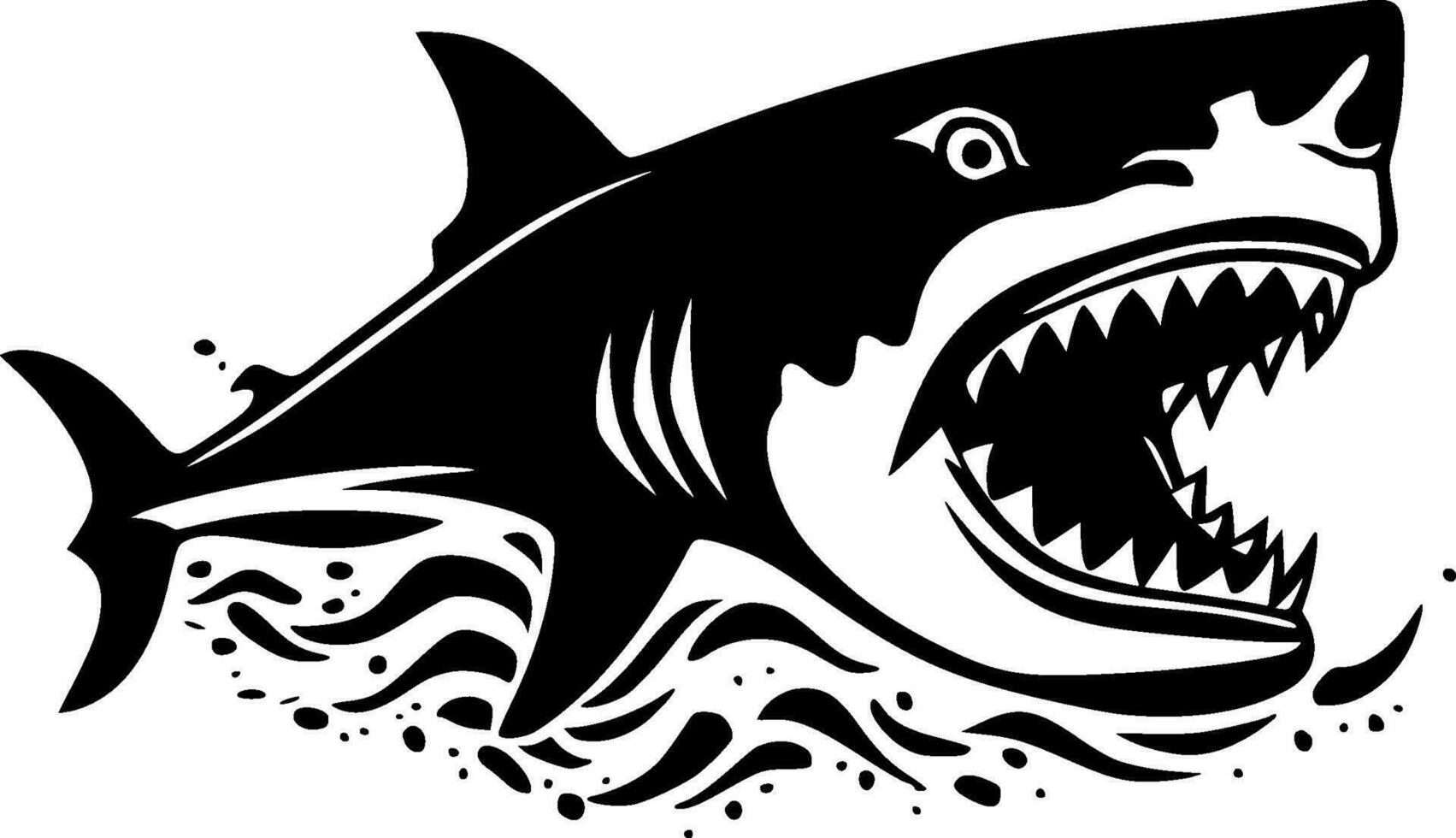 Shark, Minimalist and Simple Silhouette - Vector illustration