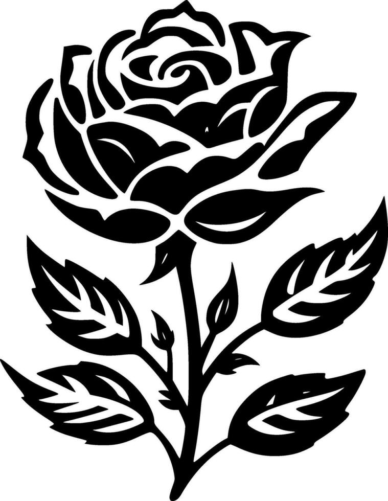 Flower, Black and White Vector illustration