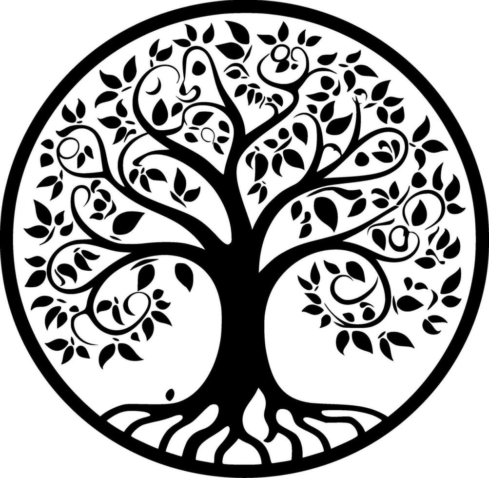 Tree, Minimalist and Simple Silhouette - Vector illustration