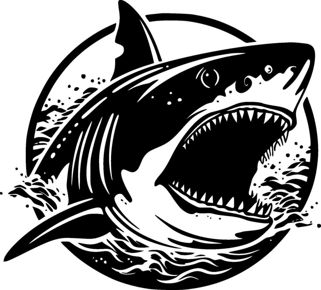 Shark, Minimalist and Simple Silhouette - Vector illustration