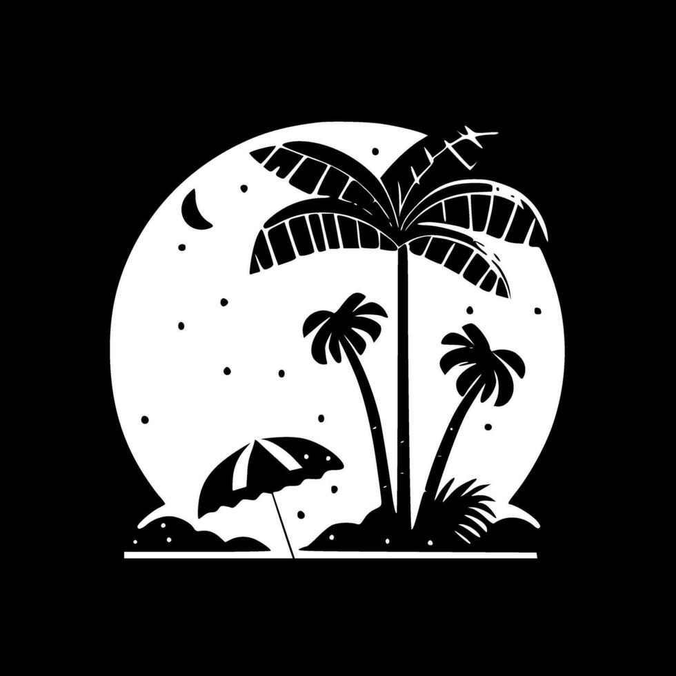 verano, negro y blanco vector ilustración