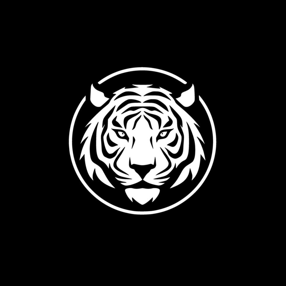 Tiger, Black and White Vector illustration