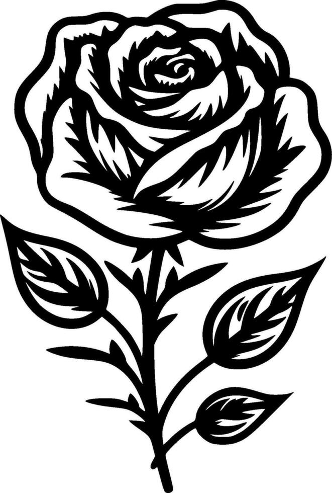 Roses, Minimalist and Simple Silhouette - Vector illustration