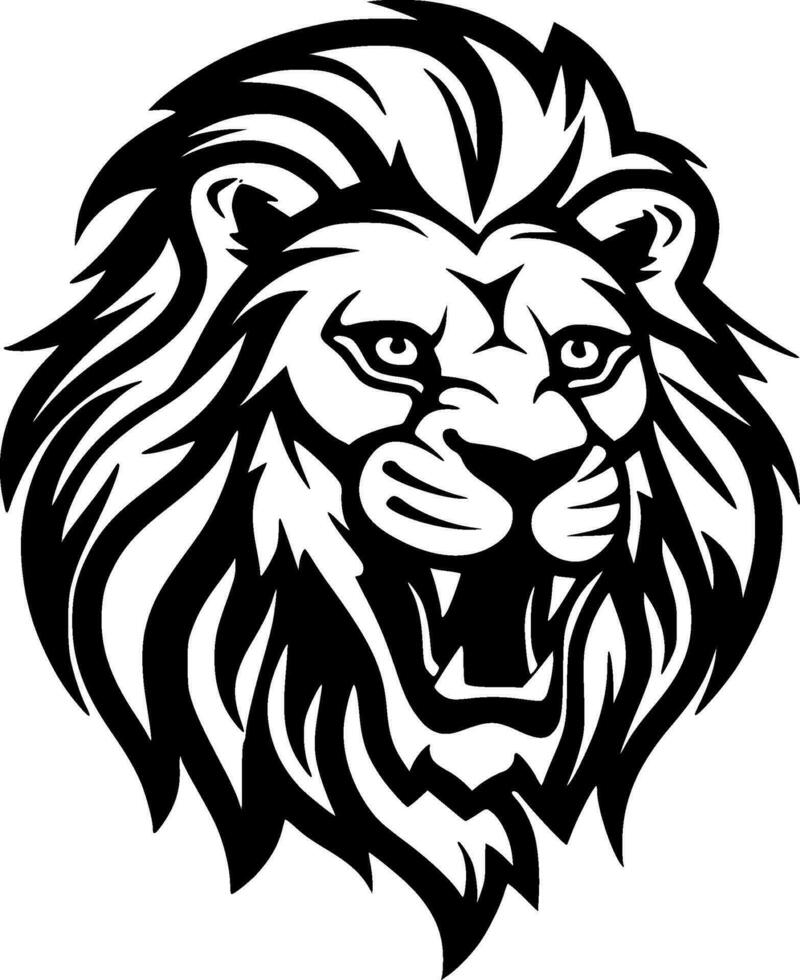 Lion - Black and White Isolated Icon - Vector illustration