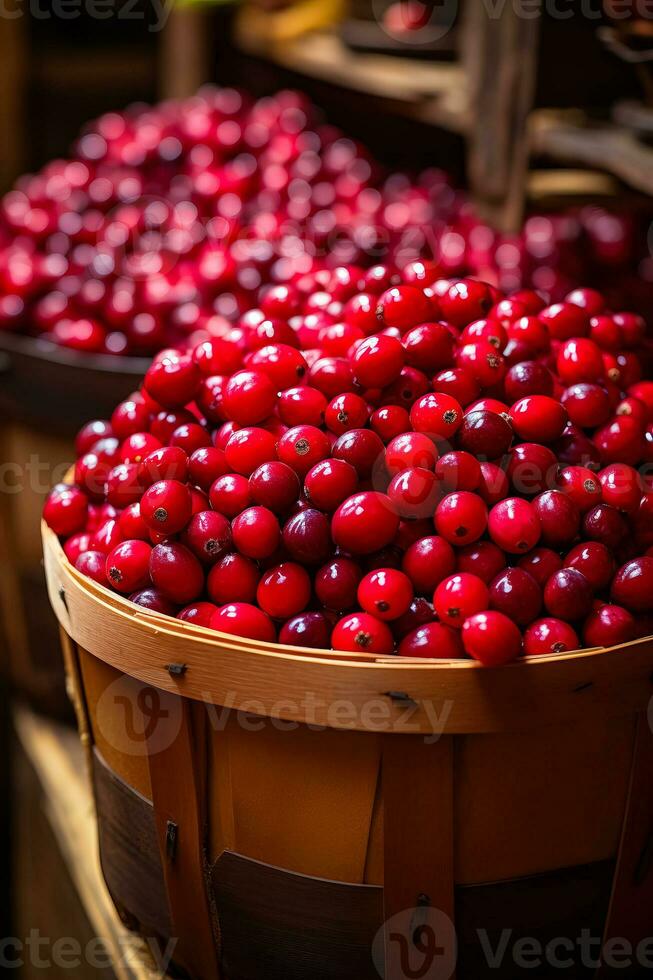 vistoso arándanos en otoño agrícola mercado foto