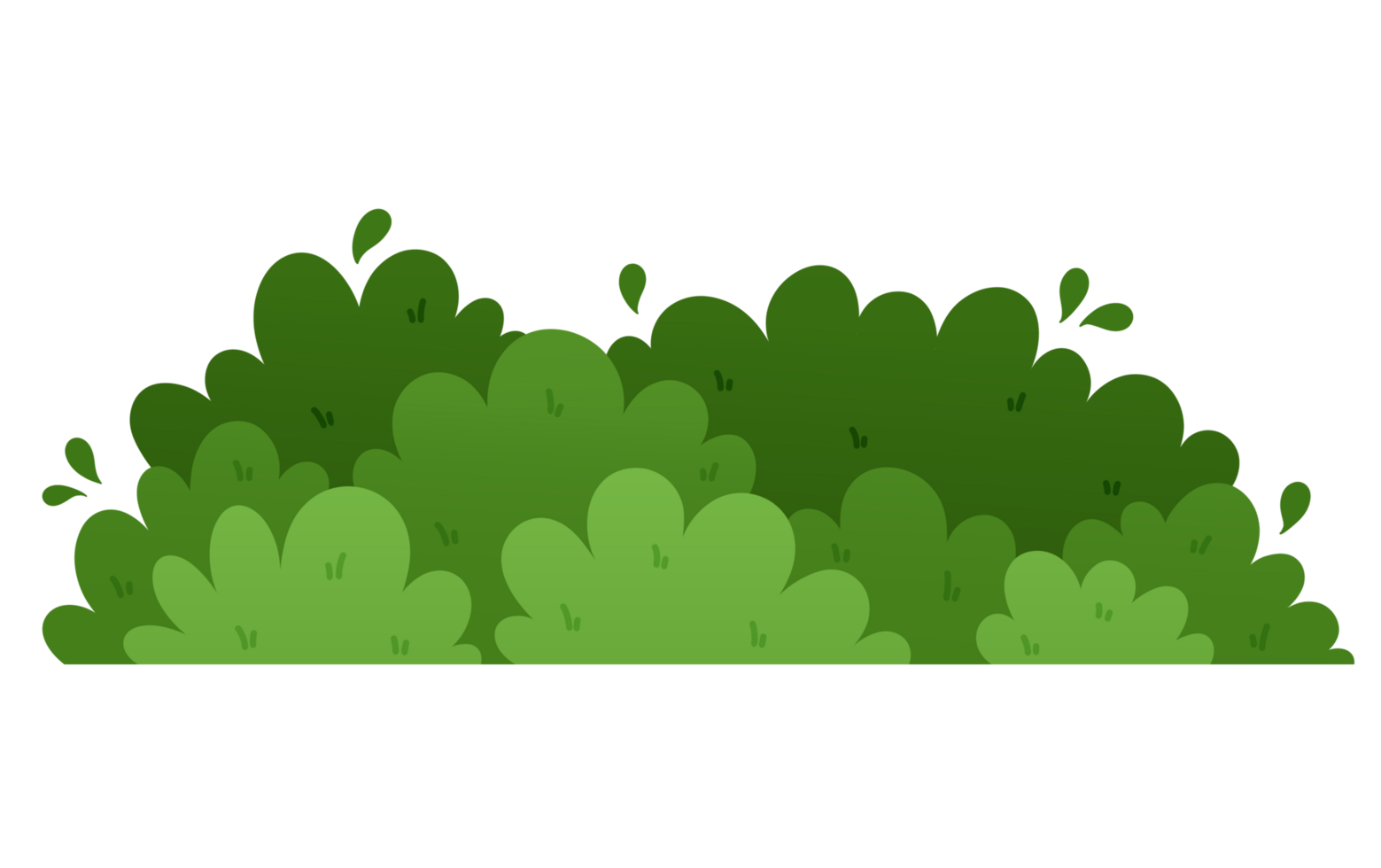Green bush and grass border for decoration png
