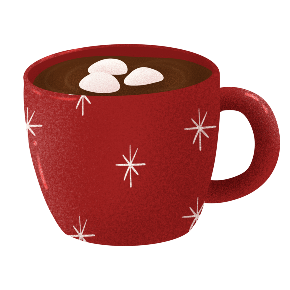a red cup with marshmallows on top of it png