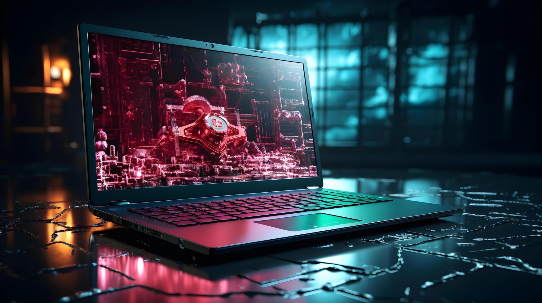 Breached Fortress. Portraying the Menace of a Computer Hack in a Dramatic Visualization. photo