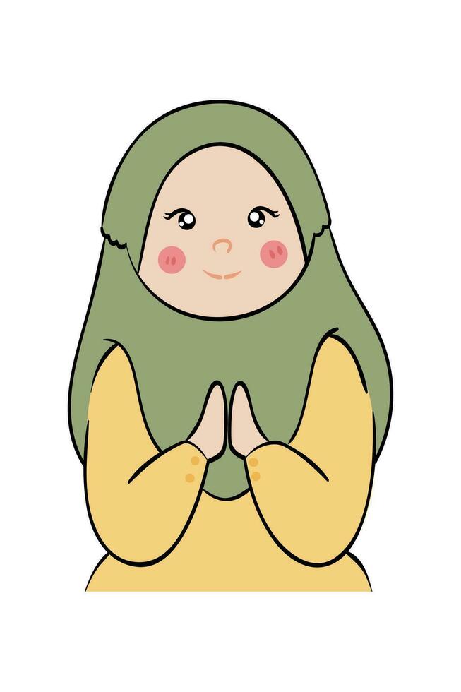 Muslim people greetings vector