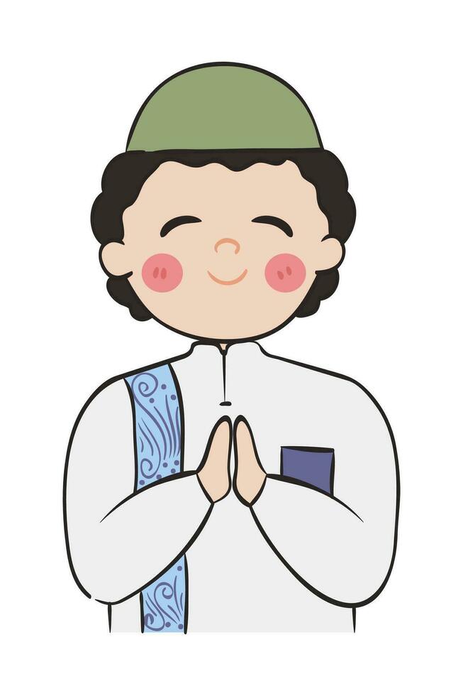 Muslim people greetings vector
