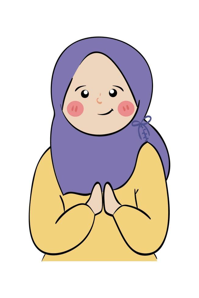 Muslim people greetings vector