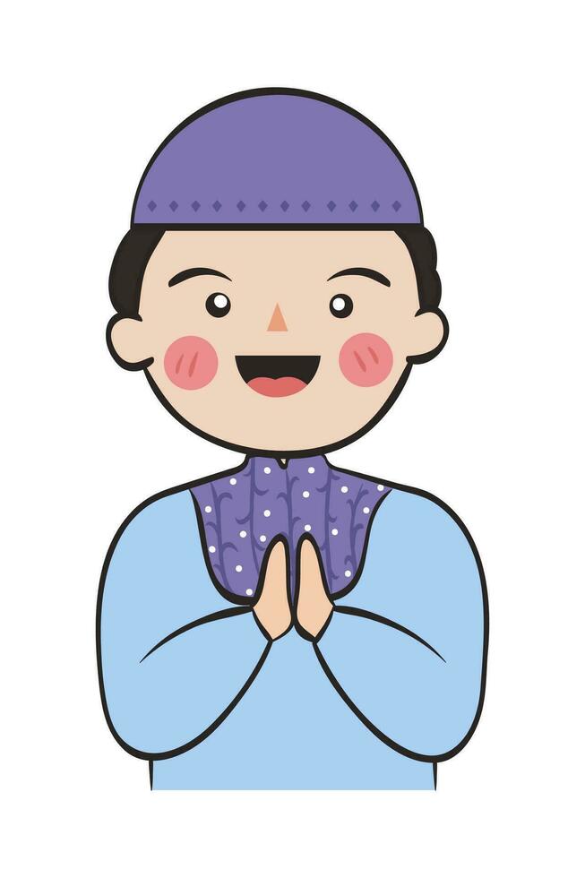 Muslim people greetings vector