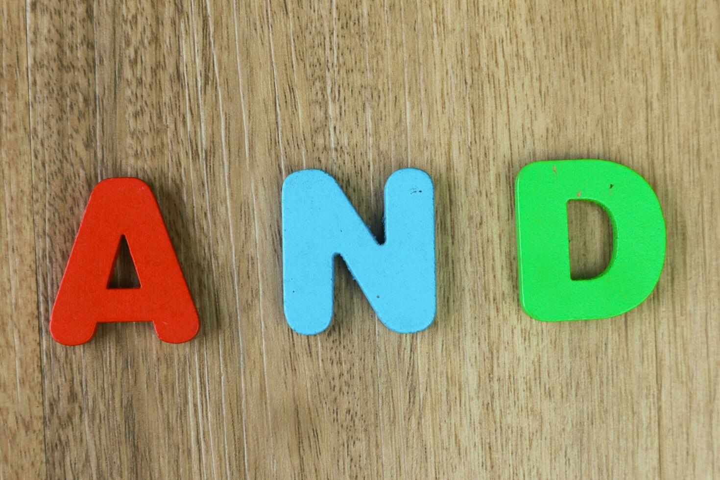 The arrangement of wooden letters that form the word and photo