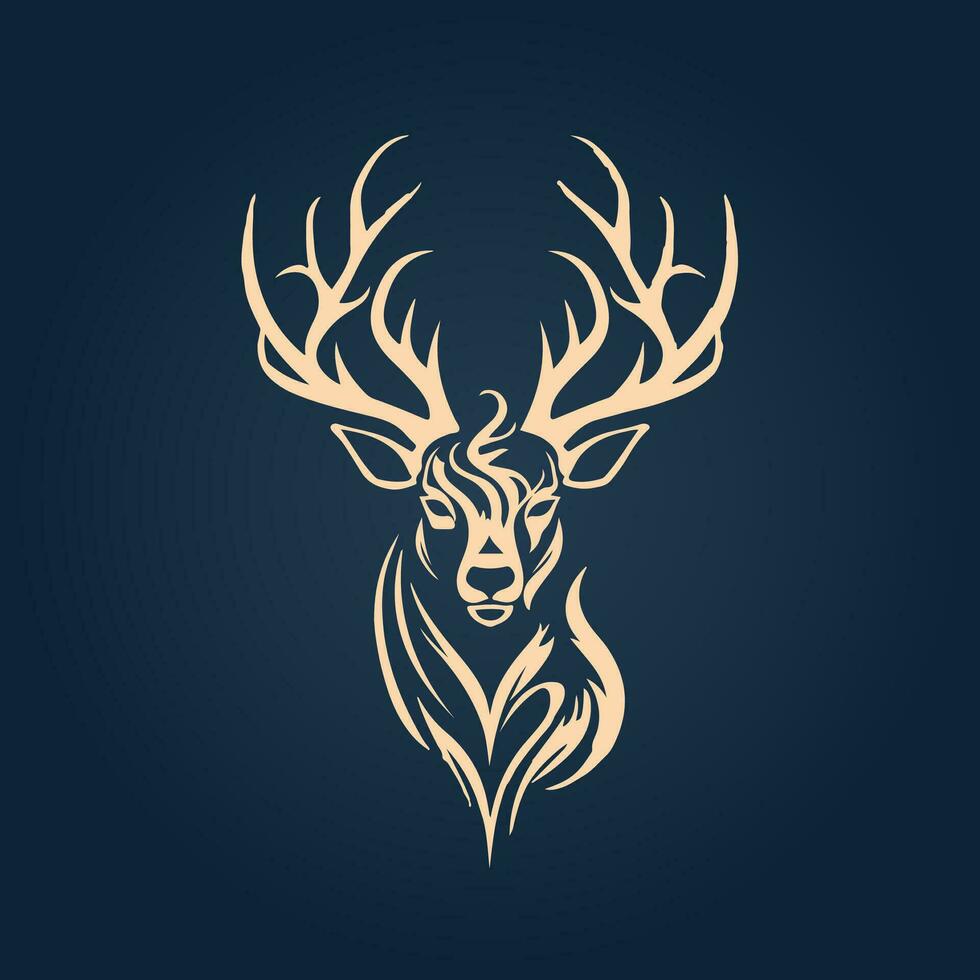 Modern and sleek logo design of a deer vector illustration with isolated background