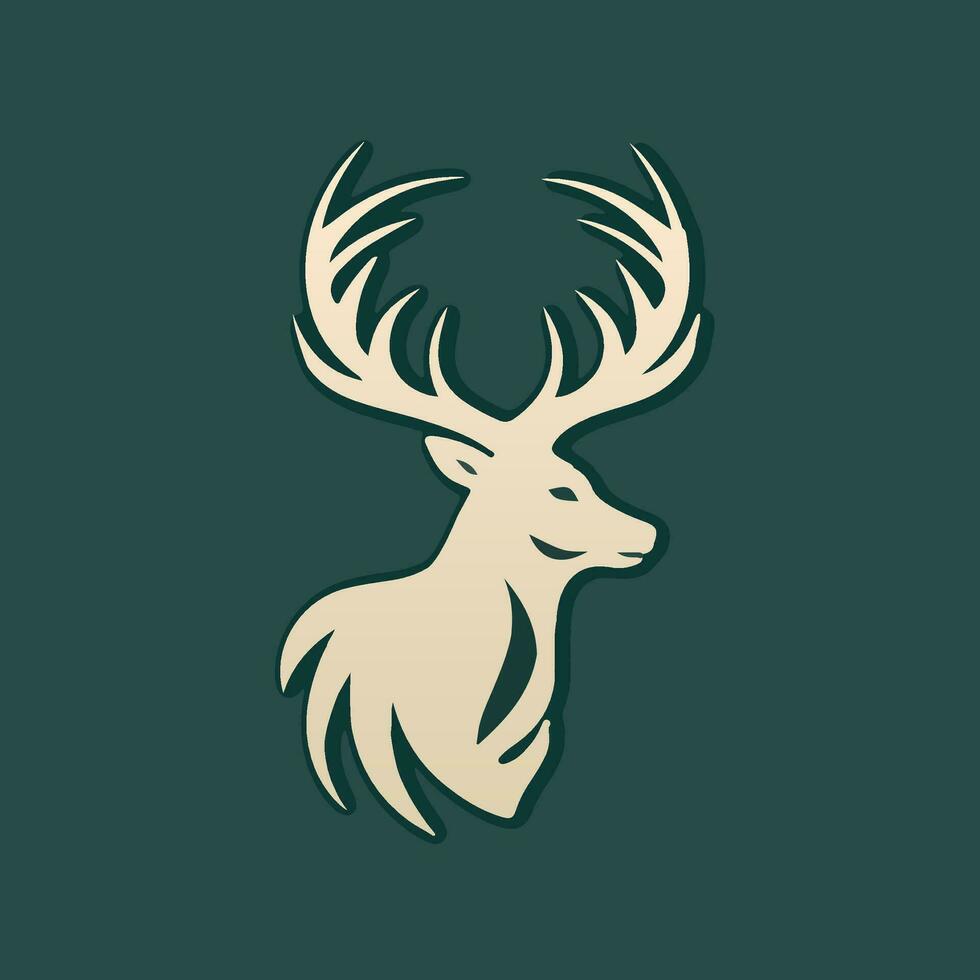 Modern and sleek logo design of a deer vector illustration with isolated background