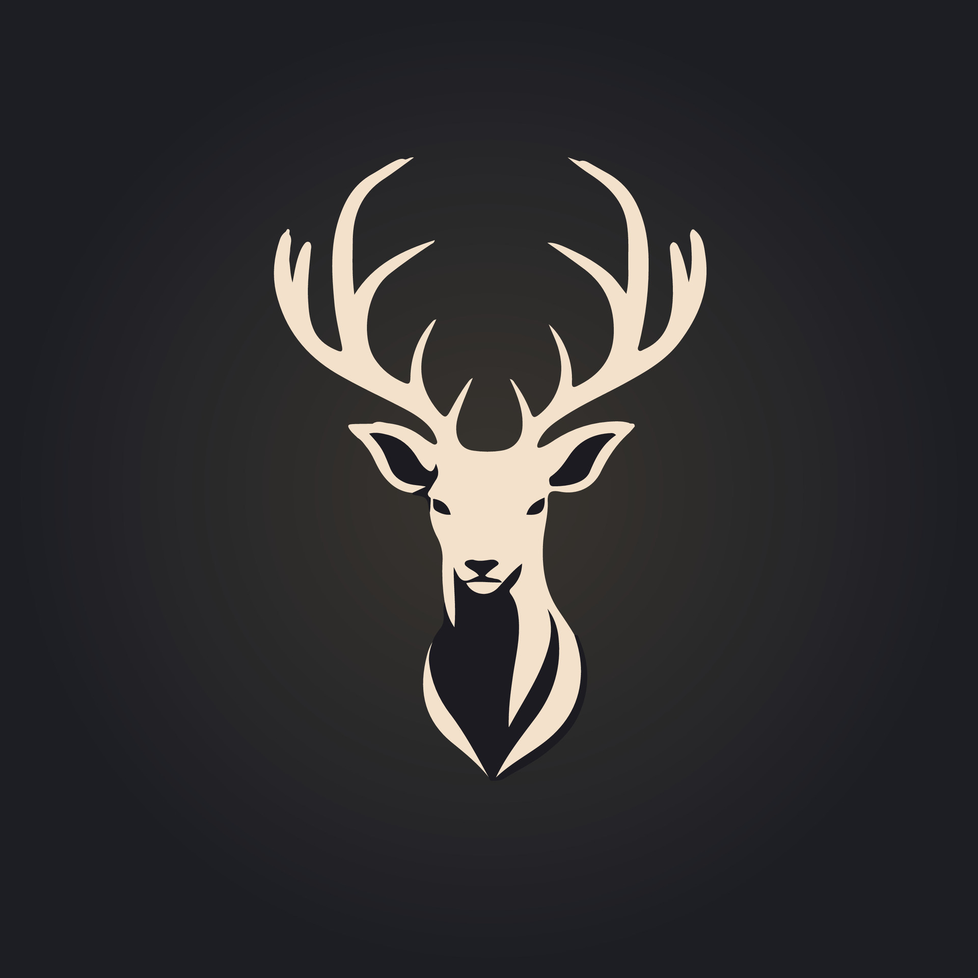 Modern and sleek logo design of a deer vector illustration with