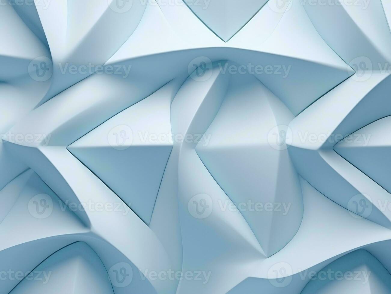 Beautiful futuristic Geometric background textured intricate 3D wall in light blue and white tones generative ai photo