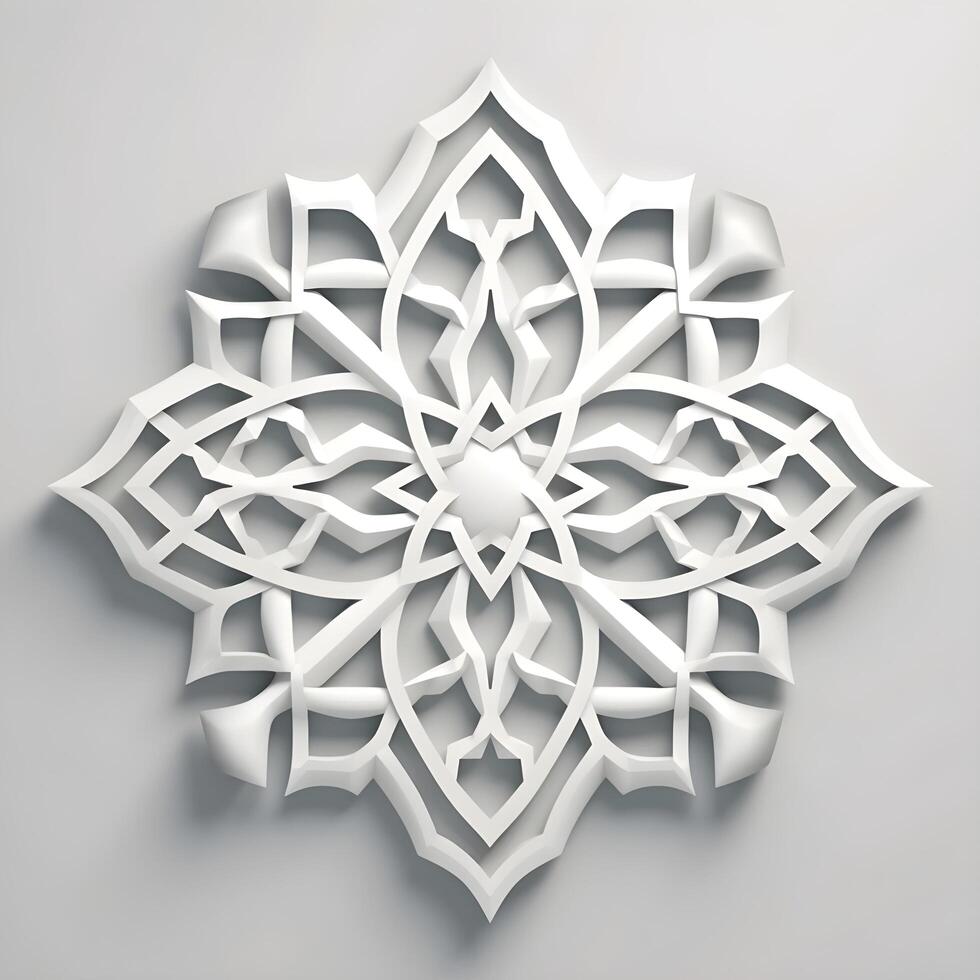 Intricate Elegance. Realistic 3D Arabic Ornamental Background with Minimalist Flair. AI Generated photo