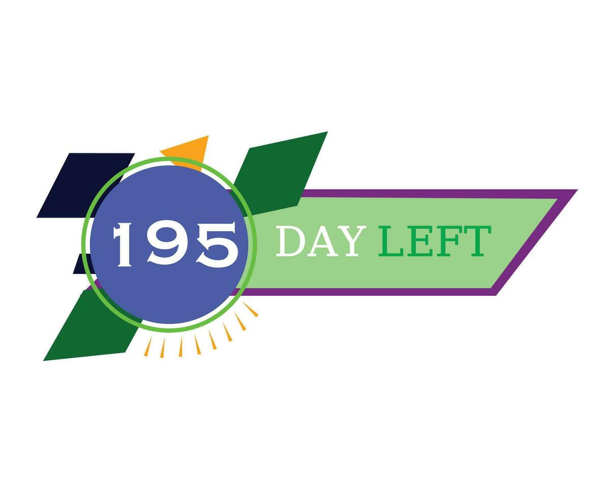 195 Days Left and countdown banner vector