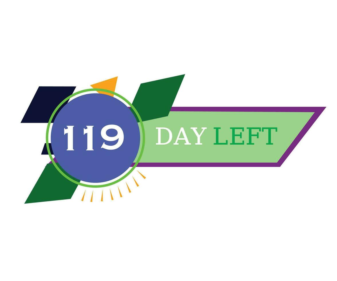 119 Days Left and countdown banner vector