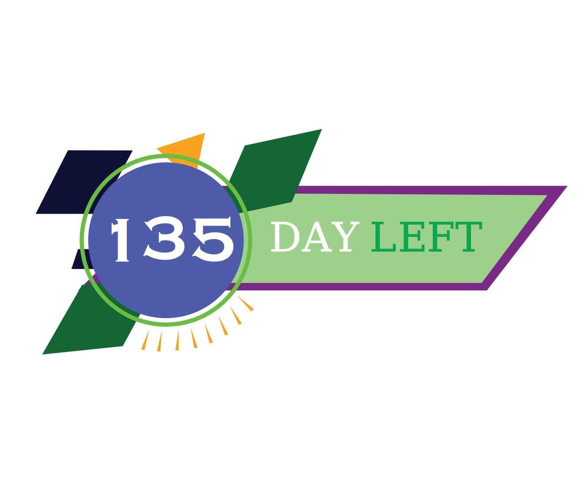 135 Days Left and countdown banner 27231457 Vector Art at Vecteezy